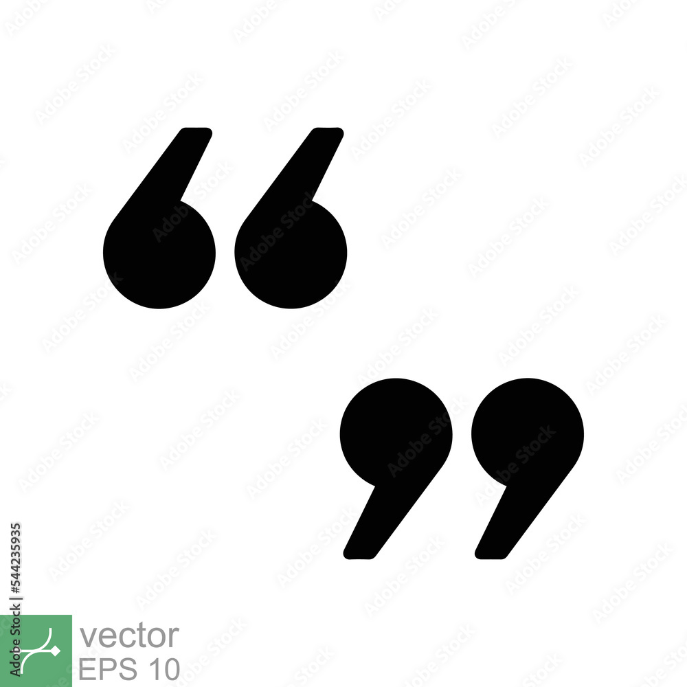 Fototapeta premium Set of quote mark, quotes icon. Double quotation, bubble speech, comma, comment, communication concept. Simple flat style. Vector illustration isolated on white background. EPS 10.