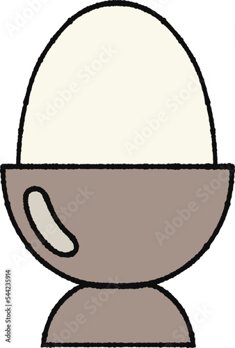 Cute boiled egg hand drawn icon