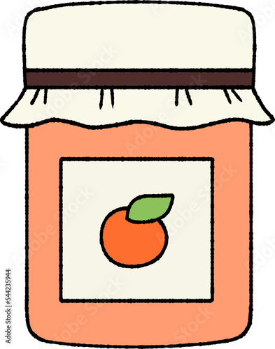 Cute Orange jam jar hand-drawn outline icon