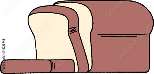 Cute sandwich bread loaf hand-drawn outline icon