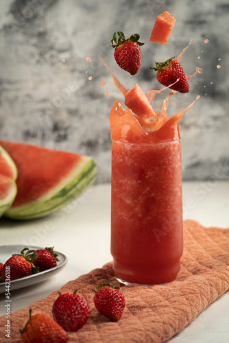 Strawberry and Watermelon juice, food styling  