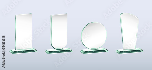 Blank Glass Plaque Awards Set