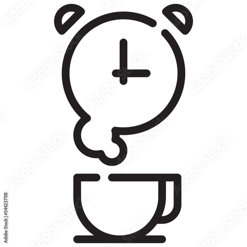 coffee cup tume break relax simple line icon