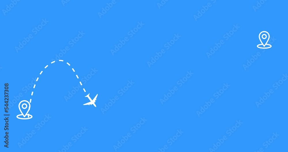 travel flying route destination. tourism and travel concept. Travel on airplane map. air plane flight route with start point. line trace animation design 4k video
