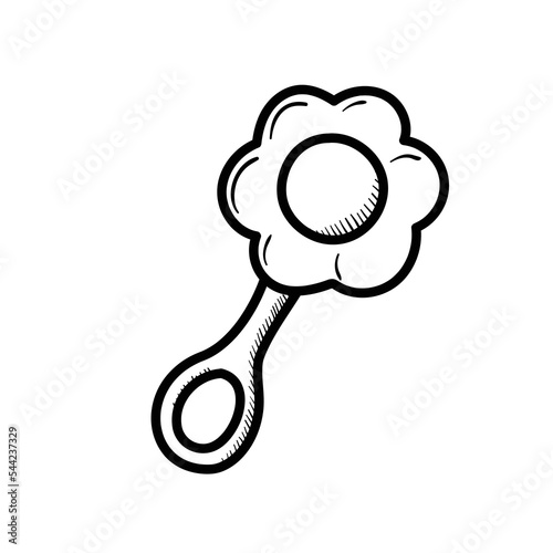 toy rattle for newborn hand-drawn in doodle style