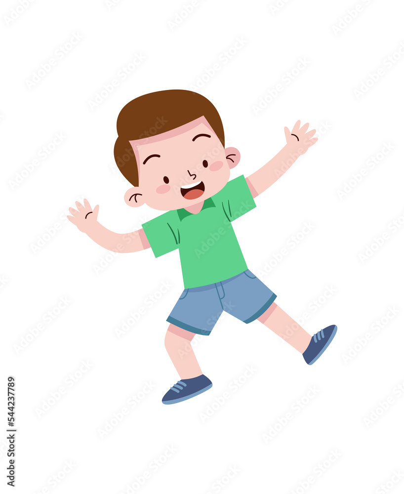 boy jumping illustration cartoon 