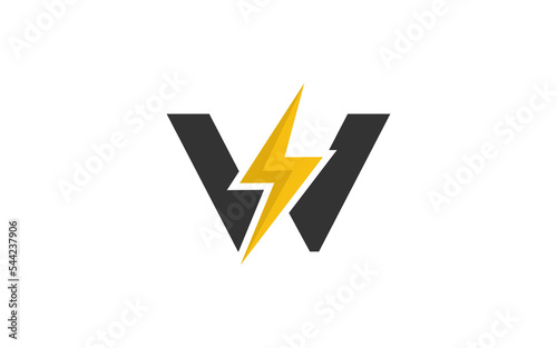 W logo energy vector for identity company. initial letter volt template vector illustration for your brand.