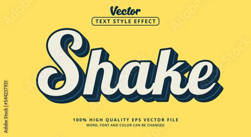 Editable text effect, Shake text with vintage color style and layered style and italic style