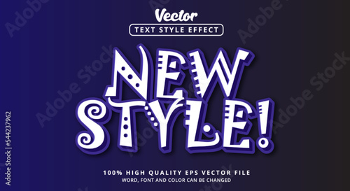 New Style Text with blue and white color style, Editable text effects, text with new and attractive fonts