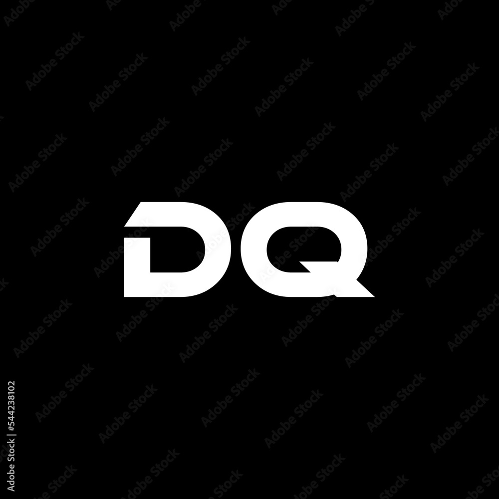 DQ letter logo design with black background in illustrator, vector logo