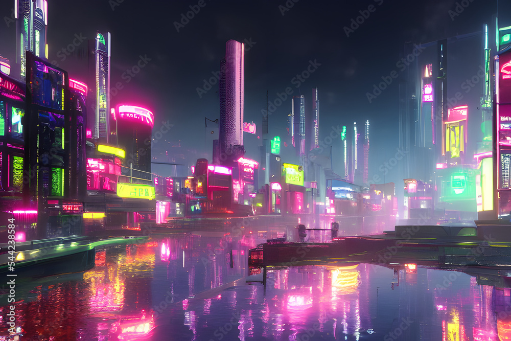 Cyberpunk City, Digital Art