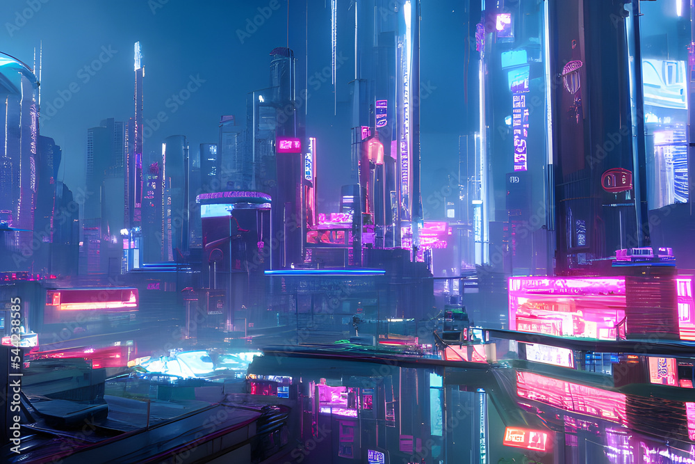 Cyberpunk City, Digital Art