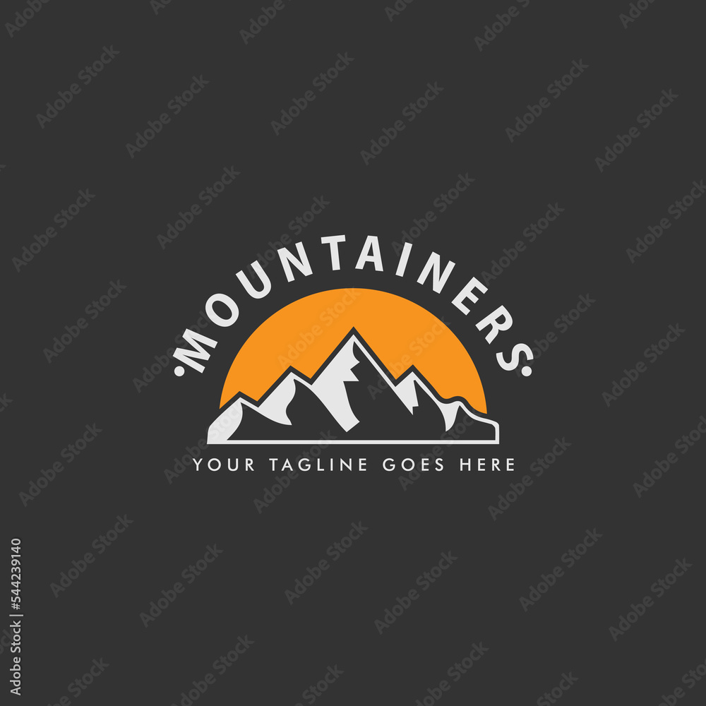 Simple modern mountain adventure logo design.Mountain logo design vector illustration, outdoor adventure . Vector graphic for t shirt and other uses