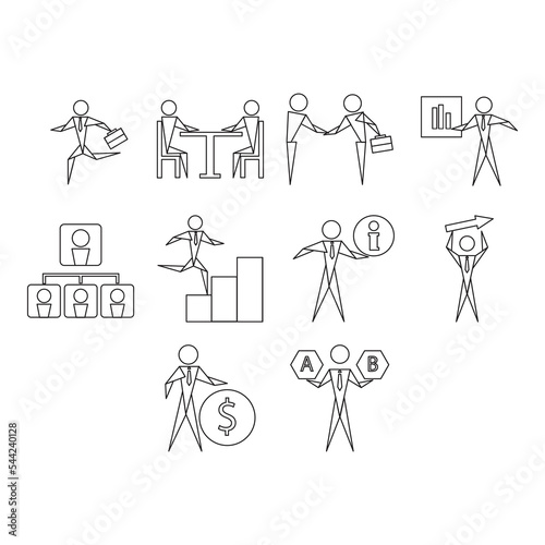 business people icon set