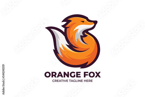 Orange Fox Mascot Logo Character photo