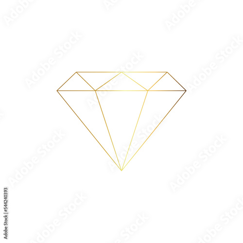 Luxury gold diamond outline background design. Abstract jewelry. Vector illustration