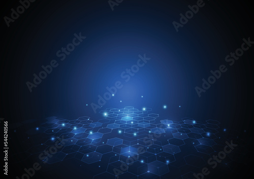 Abstract technology innovation communication concept digital blue design background. Vector illustration