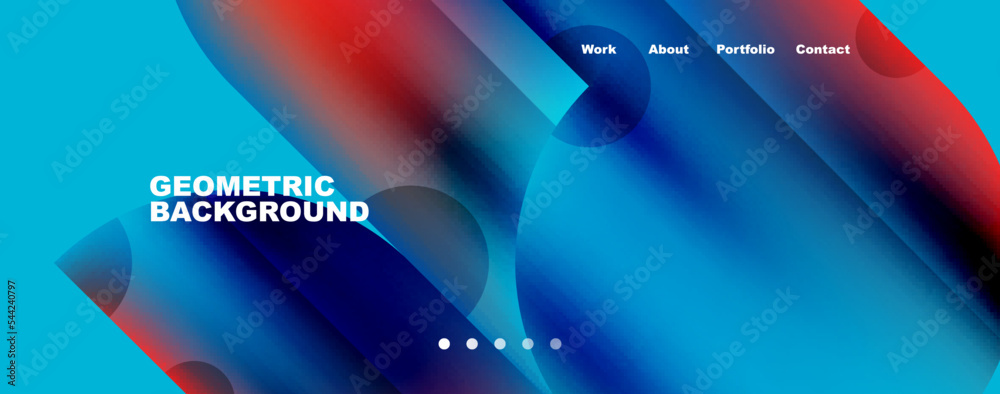 Circle, round elements and lines geometric abstract background. Vector ...