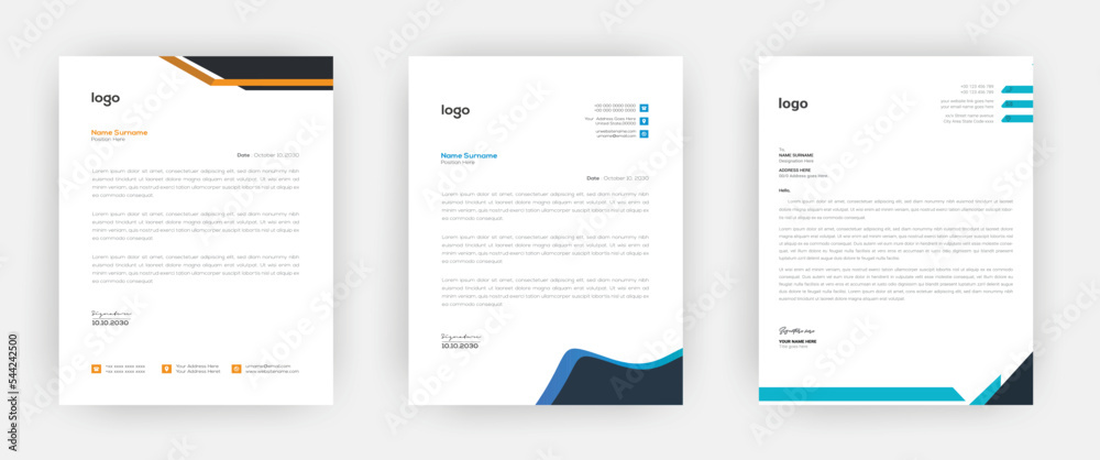 Professional creative letterhead template design Professional creative letterhead template design