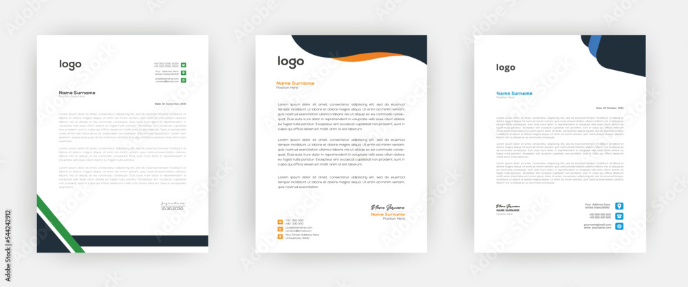 Professional creative letterhead template design Professional creative letterhead template design