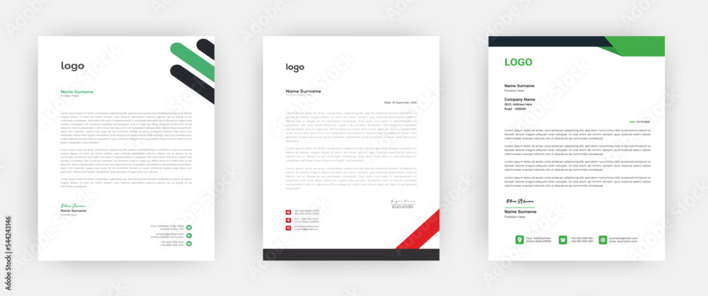 Professional creative letterhead template design 