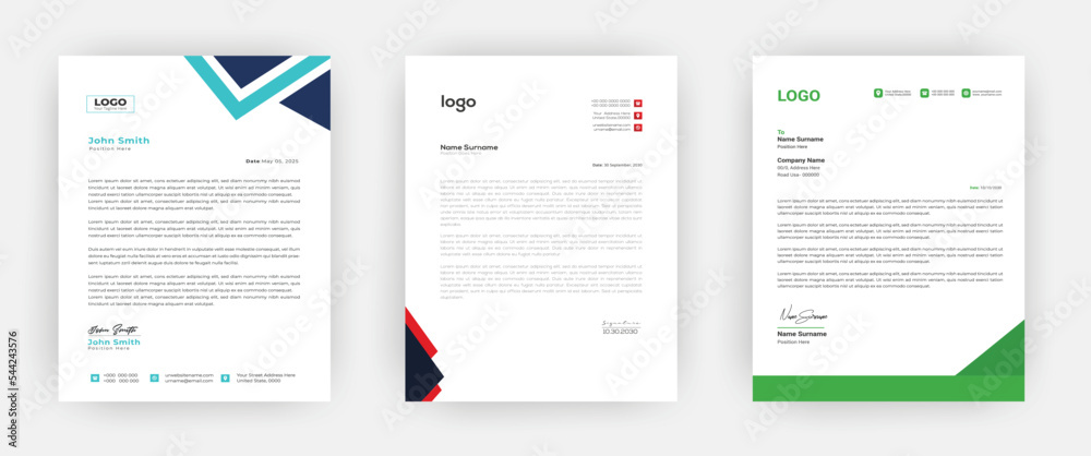 Professional creative letterhead template design 