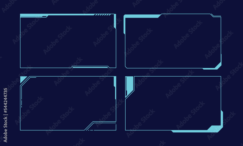 Tech Hud Frame Hud frames. Futuristic text box, border, frame. Sci-fi digital screen ...