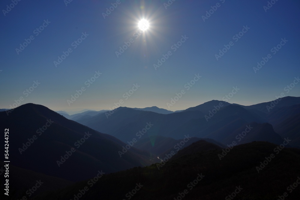 Beautiful mountain and sunset scenery in Korea