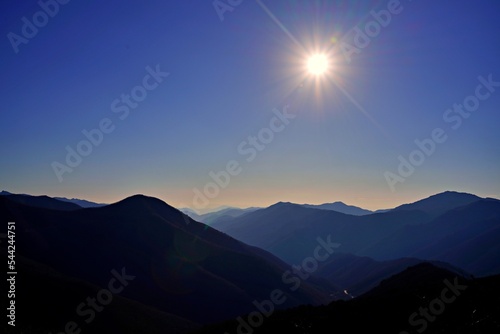 Beautiful mountain and sunset scenery in Korea