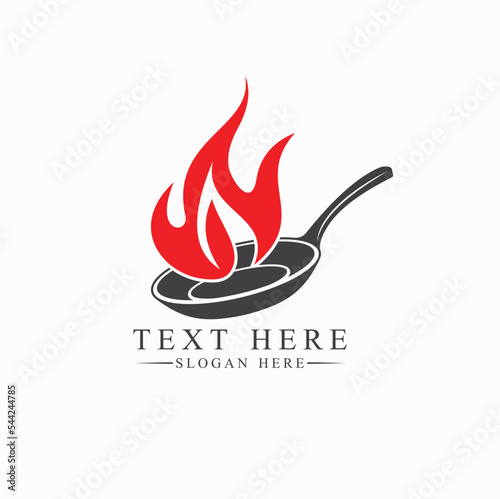 illustration of frying pan, cooking, vector art.
