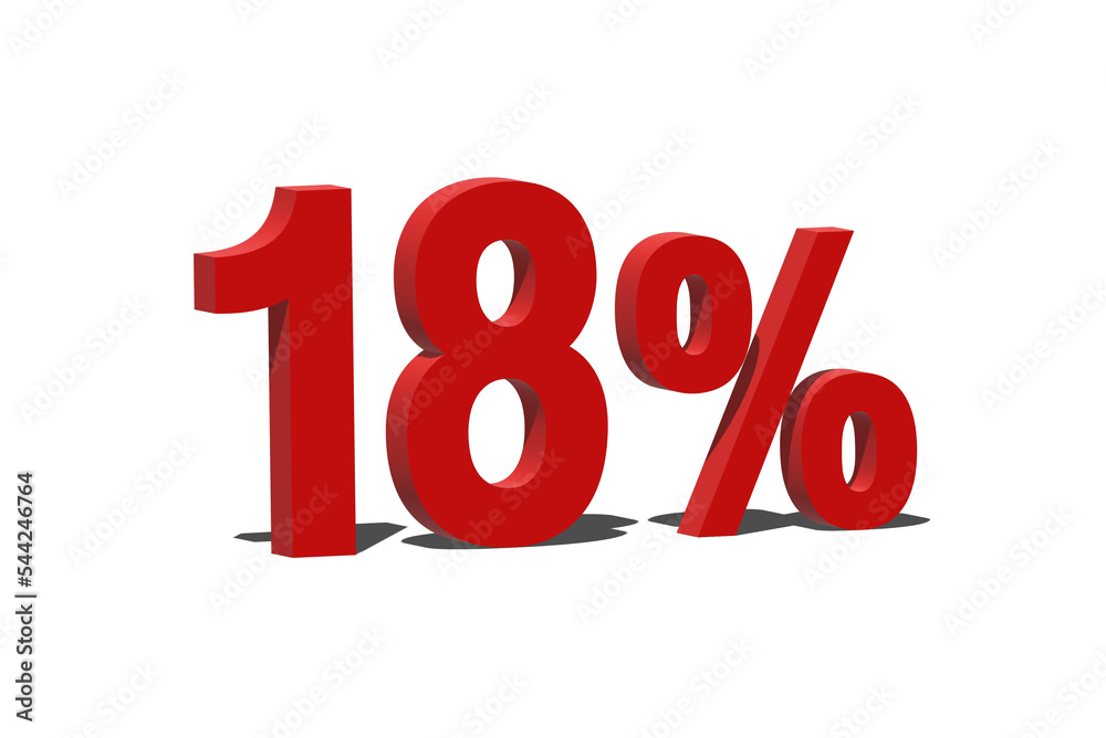 18 Percent Discount 3d Sign on White Background, Special Offer 18% Discount Tag, Sale Up to 18 Percent Off, Sale Symbol, Special Offer Label. 18 Percent Discount 3d Sign on White Background, Special Offer 18% Discount Tag, Sale Up to 18 Percent Off, Sale Symbol, Special Offer Label.
