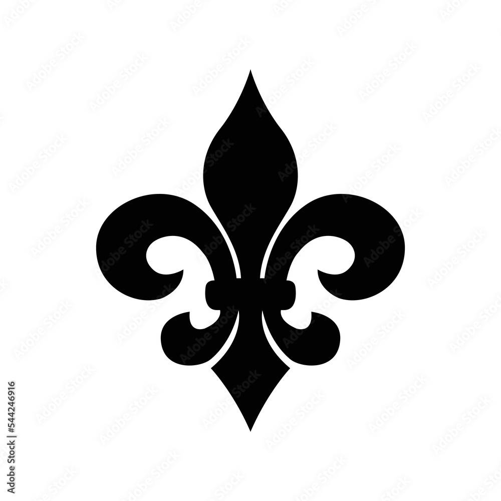 fleur de lis - heraldic icon vector design template in white background - obrazy, fototapety, plakaty 