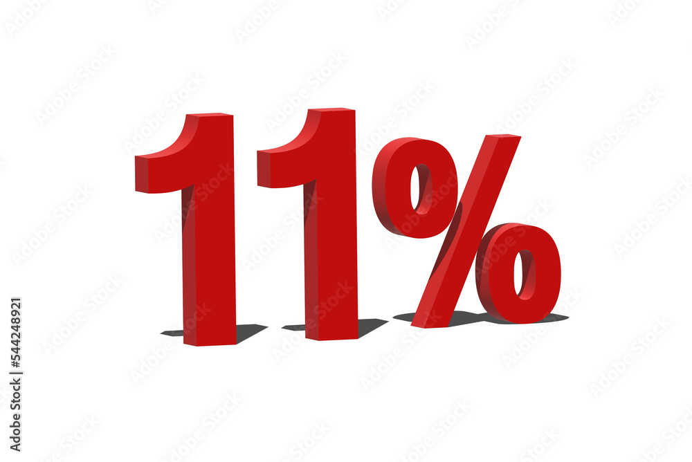 11 Percent Discount 3d Sign on White Background, Special Offer 11% Discount Tag, Sale Up to 11 Percent Off, Sale Symbol, Special Offer Label. 11 Percent Discount 3d Sign on White Background, Special Offer 11% Discount Tag, Sale Up to 11 Percent Off, Sale Symbol, Special Offer Label.