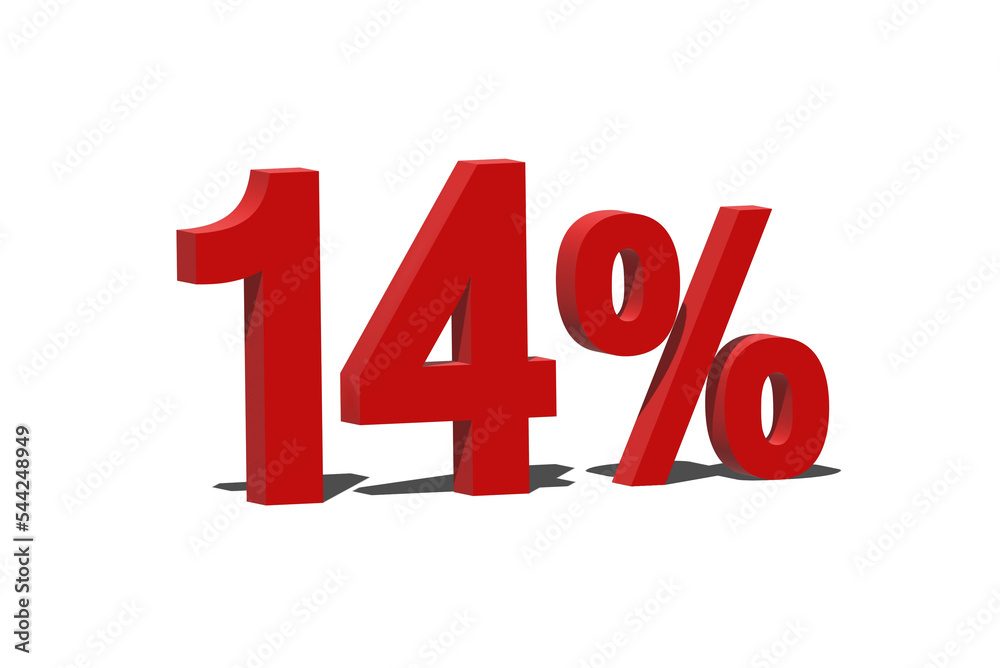 14 Percent Discount 3d Sign on White Background, Special Offer 14% Discount Tag, Sale Up to 14 Percent Off, Sale Symbol, Special Offer Label. 14 Percent Discount 3d Sign on White Background, Special Offer 14% Discount Tag, Sale Up to 14 Percent Off, Sale Symbol, Special Offer Label.