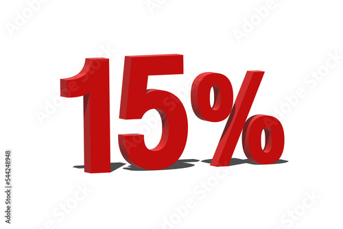 15 Percent Discount 3d Sign on White Background, Special Offer 15% Discount Tag, Sale Up to 15 Percent Off, Sale Symbol, Special Offer Label.