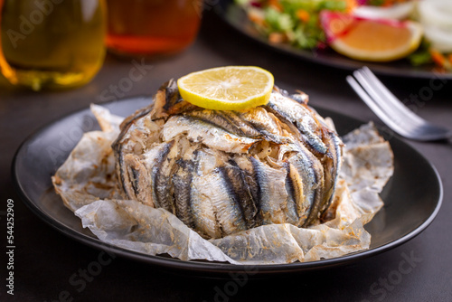 Anchovy pilaf (hamsi pilav), Turkish cuisine, Black Sea specialty (Turkish name; hamsili pilav)