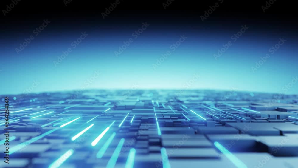 Cube grid texture technology background blue color Cube grid texture technology background blue color