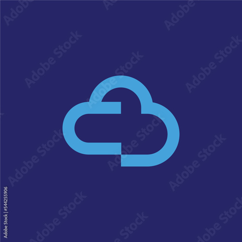 letter C cloud logo. letter CB cloud logo. 