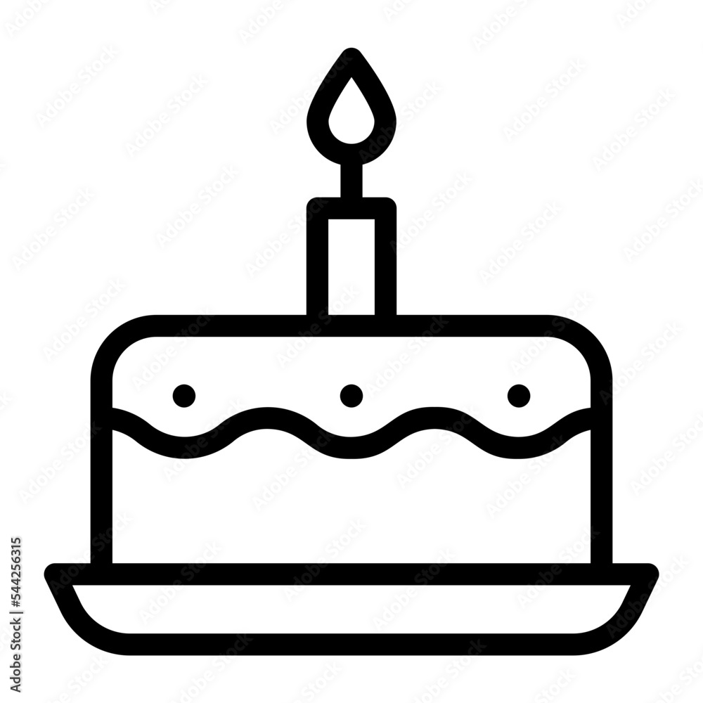 Fototapeta premium birthday cake line icon