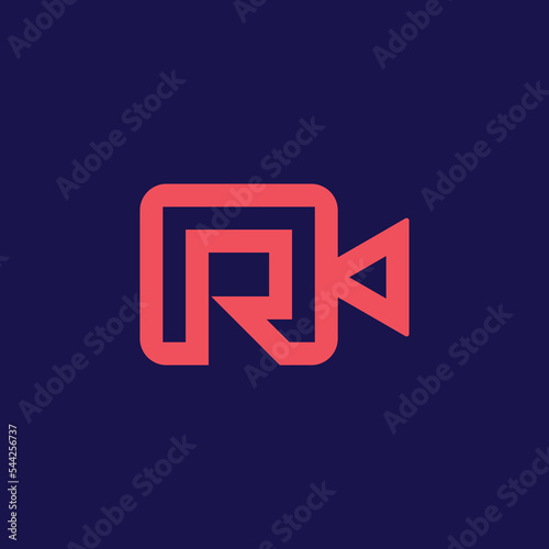 letter R video camera logo.