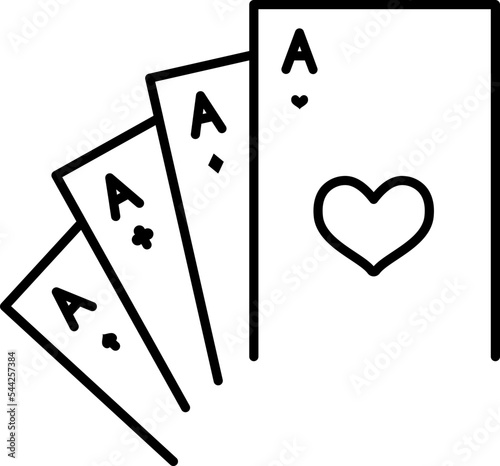 Photography Simple playing cards icon on transparent background
