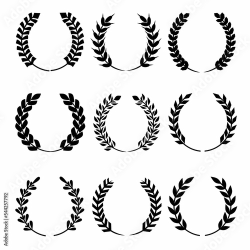 laurel wreath icon set Stock vector illustration