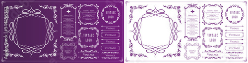 オシャレなフレーム。デザインテンプレート。ゴージャスな額のセット。