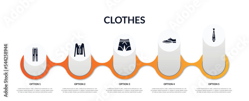 Fotografiet set of clothes filled icons with infographic template