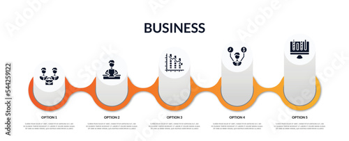 Fotografiet set of business filled icons with infographic template