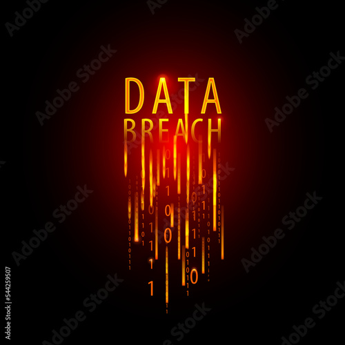 data breach red binary code