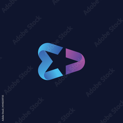 letter E logo combined with a star symbol. 