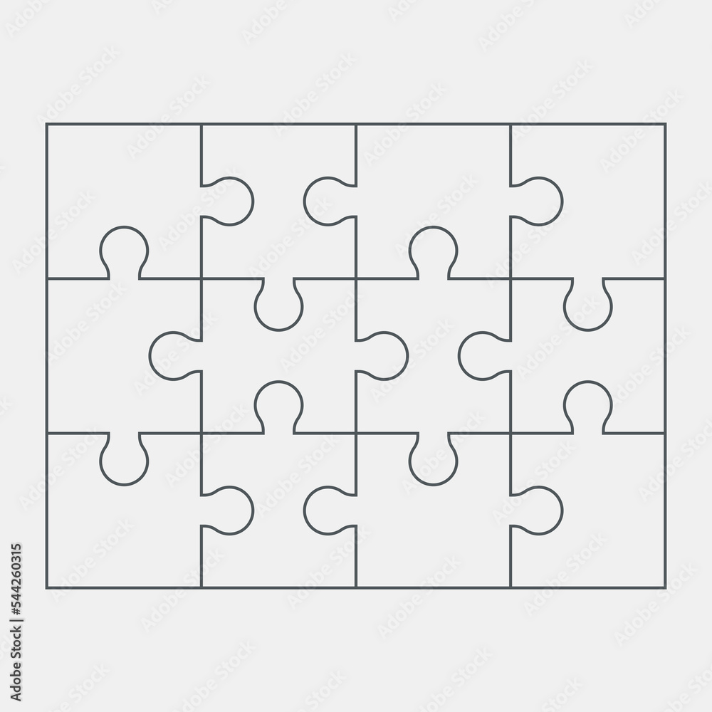 Puzzle simple piece template quality vector illustration cut Puzzle simple piece template quality vector illustration cut