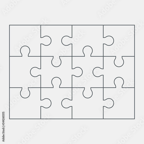 Puzzle simple piece template quality vector illustration cut