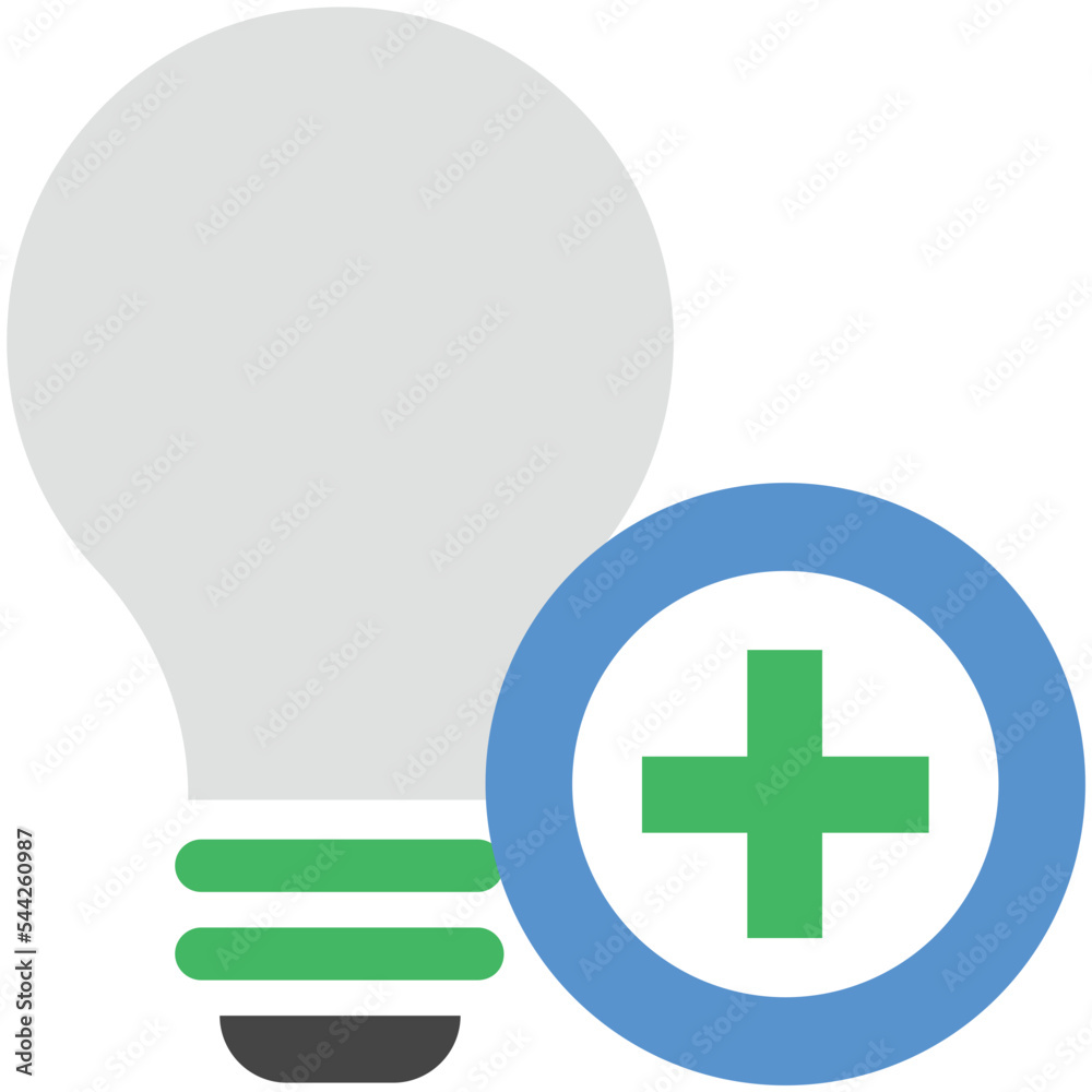 Fototapeta premium Add Bulb Flat Illustration